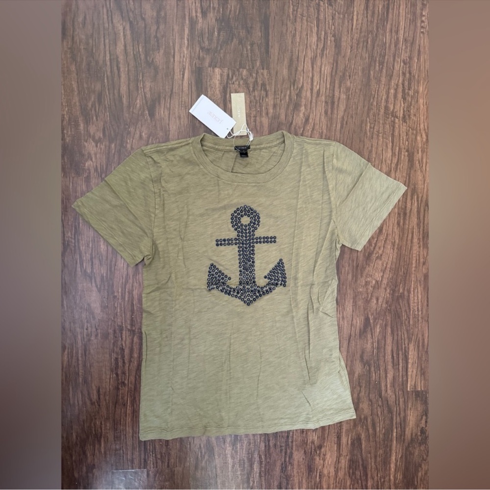 J. Crew Olive Green Anchor T-Shirt size S